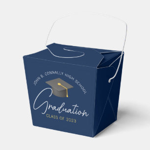 Elegante Navyblaue Moderne Abschlussfeier 2026 Geschenkschachtel