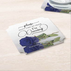 Elegante Navyblaue Rose Nimm mir nicht mein Geträn Untersetzer