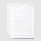 Elegante Navyblaue Serifenschrift-Hochzeitseinladu Pergament Einladungen (Versetzt)