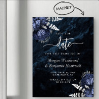 Elegante Navyblaue Silberne Florale Hochzeit - Mer