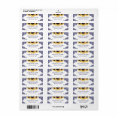 Elegante Navyblaue Sonnenblumen-Rücksende-Adresse (Vorne)