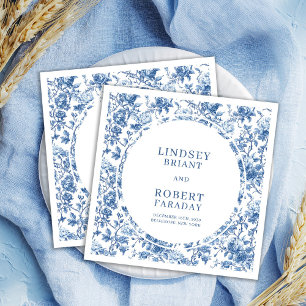 Elegante navyblaue Toile-Rosen personalisierte Hoc Serviette