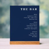 Elegante Navyblaue typografische Bar-Speisekarte Acrylschild (Neutral)