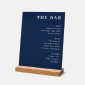 Elegante Navyblaue typografische Bar-Speisekarte Acrylschild (Winkel)