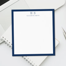 Elegante navyblaue Umrandung mit Monogramm