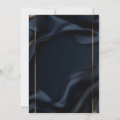Elegante Navyblaue und goldene Hochzeitseinladung Save The Date (Rückseite)