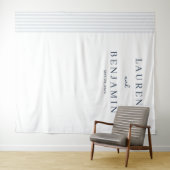 Elegante navyblaue vertikale Linien Wandteppich (Beispiel (Horizontal))