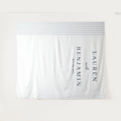 Elegante navyblaue vertikale Linien Wandteppich (Vorderseite (Horizontal))