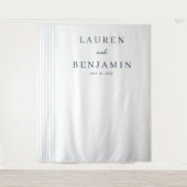 Elegante navyblaue vertikale Linien Wandteppich (Vorderseite)