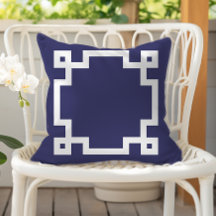 Elegante navyblaue weiße griechische Schlüsselbord