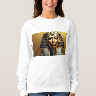Elegante Nefertiti-Pharaonen-Linienkunst – Damen E Sweatshirt