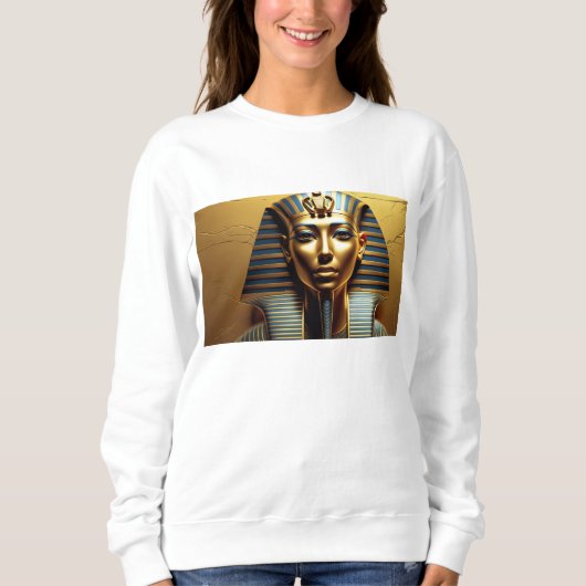 Elegante Nefertiti-Pharaonen-Linienkunst – Damen E Sweatshirt (Vorderseite)