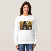 Elegante Nefertiti-Pharaonen-Linienkunst – Damen E Sweatshirt (Vorne ganz)