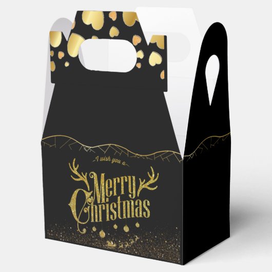 elegante negro con corazones de navidad geschenkschachtel (Geöffnet)