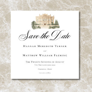 Elegante neoklassische Vintage Szenen Hochzeit Save The Date