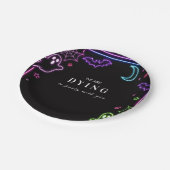 Elegante Neon-Halloween-Party Pappteller (Schrägansicht)