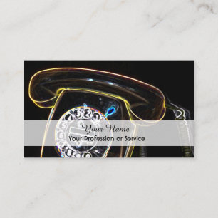 Elegante Neon Pop-Art Retro-Telefon Business Card Visitenkarte
