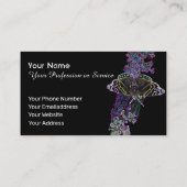 Elegante Neon Pop-Art Schmetterling Blume Business Visitenkarte (Rückseite)