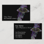 Elegante Neon Pop-Art Schmetterling Blume Visitenkarte (Vorne/Hinten)