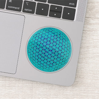 Elegante neonblaue aquamarine Blume des Lebens Aufkleber