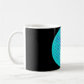 Elegante neonblaue aquamarine Blume des Lebens Kaffeetasse (Links)