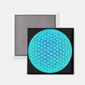 Elegante neonblaue aquamarine Blume des Lebens Magnet (Vorderseite/Rückseite)