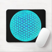 Elegante neonblaue aquamarine Blume des Lebens Mousepad (Mit Mouse)