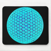 Elegante neonblaue aquamarine Blume des Lebens Mousepad (Vorne)