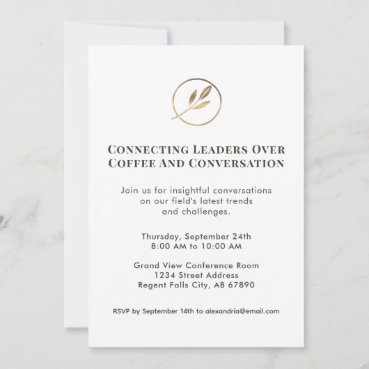 Elegante Networking Event Einladung mit Logo (Vorderseite)