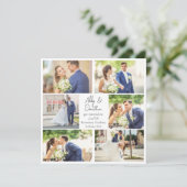 Elegante, neu verheiratete Fotocollage Moderne Hoc Ankündigung (Stehend Vorderseite)