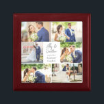 Elegante, neu verheiratete Verheiratete Couple-Fot Erinnerungskiste<br><div class="desc">Die wunderschöne,  frisch verheiratete Geschenkboxen mit ihrem verheirateten Ehepaar,  ihrem Standort und ihrem Datum bietet ein klassisches Layout von 6 Fotos auf weißem Hintergrund. Ein wunderbares Erinnerungsgeschenk für Ihre Ehefrau oder Ihren Ehemann,  um für immer Schatz zu erhalten.</div>