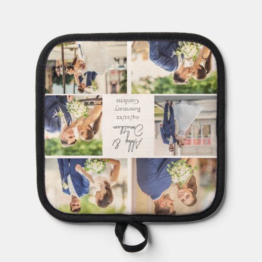 Elegante, neu verheiratete Verheiratete Couple-Fot Topflappen (Vorderseite)