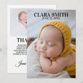 Elegante neue Babyankündigung Feiertagskarte (Vorne/Hinten)