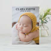 Elegante neue Babyankündigung Feiertagskarte (Stehend Vorderseite)