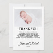 Elegante neue Babyankündigung Feiertagskarte (Rückseite)