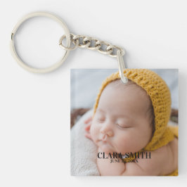 Elegante neue Babyankündigung Schlüsselanhänger
