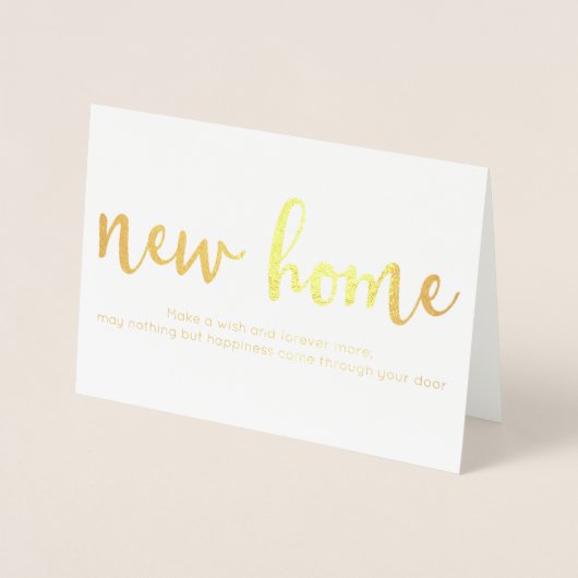 Elegante Neue Zuhause Housewarming Gold Foil Card Folienkarte (Vorderseite)