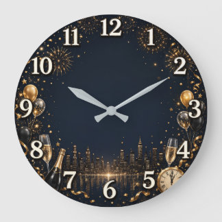 Elegante Neujahrsfeier Wanduhr