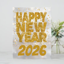 Elegante Neujahrsgrüße in Gold