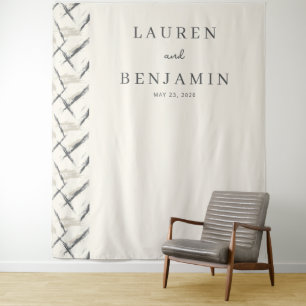 Elegante neutrale abstrakte Linien Wandteppich
