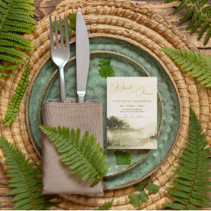 Elegante neutrale Aquarellfarben Soft Landscape Ho Folieneinladung