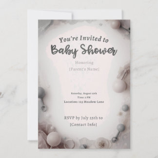 Elegante neutrale Babyshower-Einladung Einladung