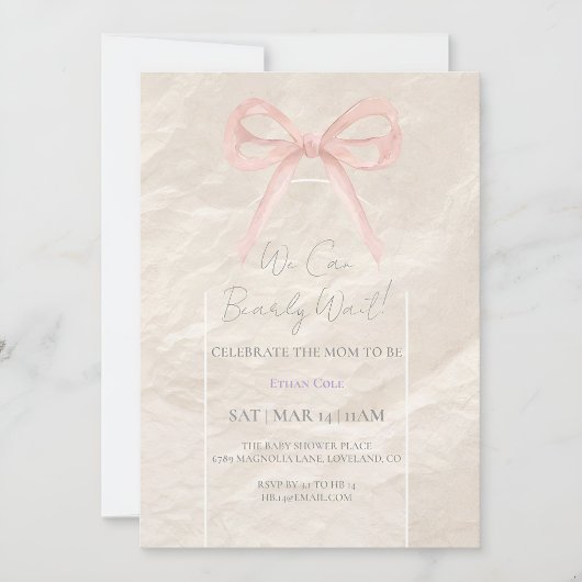 Elegante neutrale Babyshower-Einladung – Minimalis