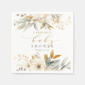 Elegante neutrale Bläserblütendusche Serviette (Vorderseite)