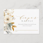 Elegante, neutrale Blume Winddusche-Windeln Begleitkarte (Vorderseite)