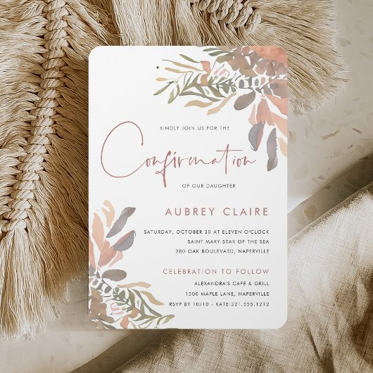 Elegante neutrale Boho-Blumenbestätigung Einladung