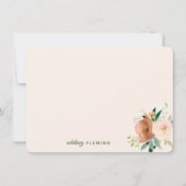 Elegante neutrale Boho Wasserfarben Floral Persönl Mitteilungskarte (Vorderseite)