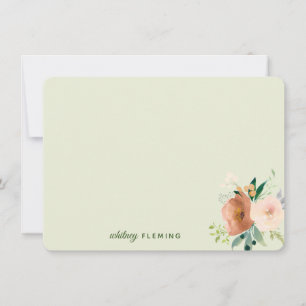 Elegante neutrale Boho Wasserfarben Persönliche Nr Mitteilungskarte