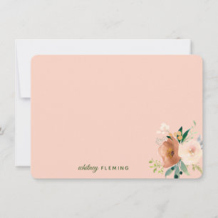Elegante neutrale Boho Wasserfarben Persönliche Nr Mitteilungskarte