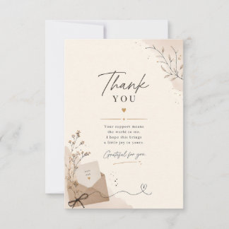 Elegante neutrale botanische Dankeskarten Dankeskarte